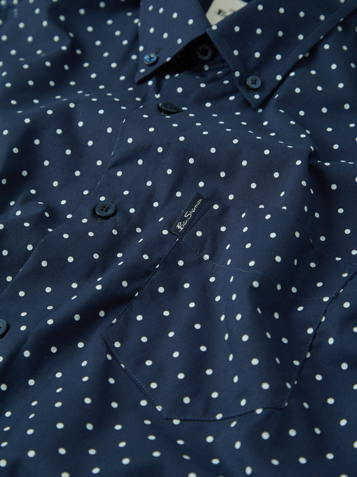 Polka Dot Print Shirt (Regular Fit) - Navy