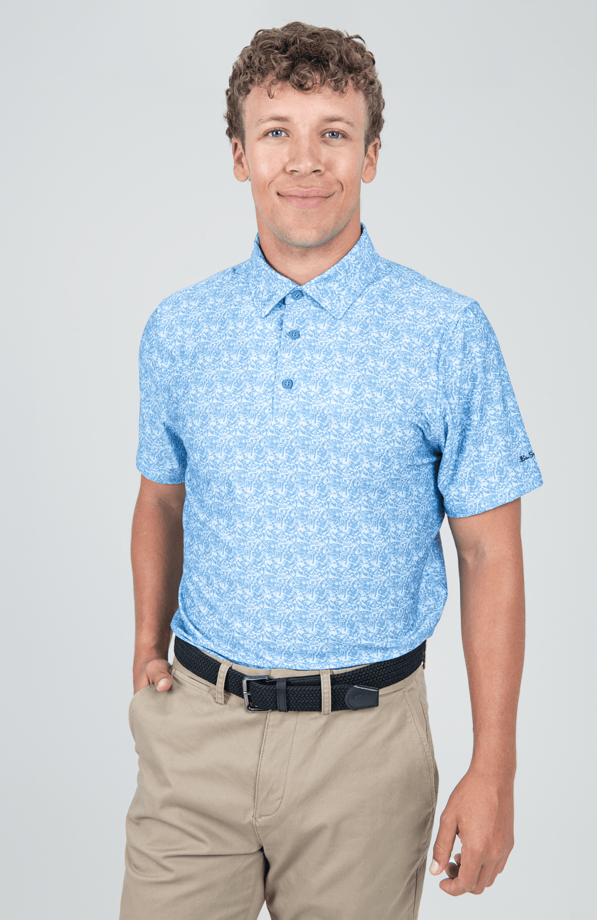 Jazz Cafe Polo SS Sports Fit - Light Blue