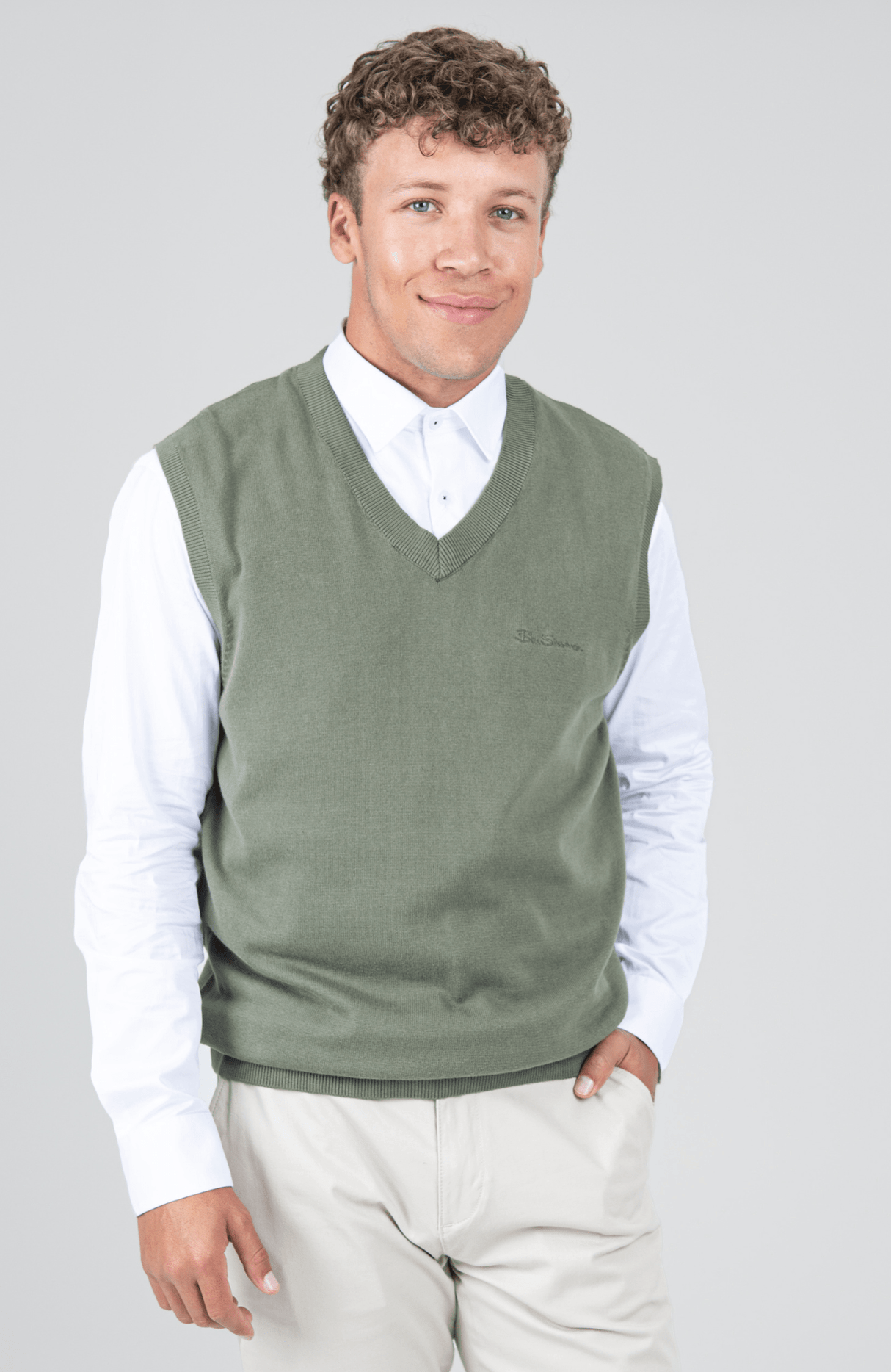 Sleeveless Knit Pullover - Olive Night