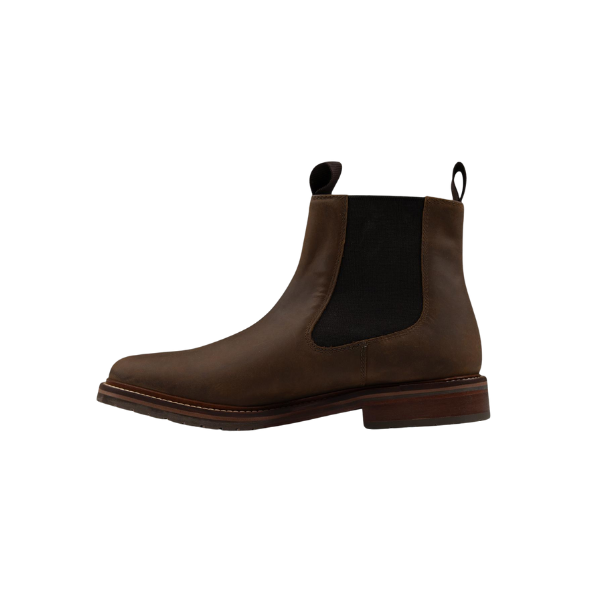 Chapman & Moore Country Chelsea Boot in Chocolate - opposite side view showing leather upper and sole