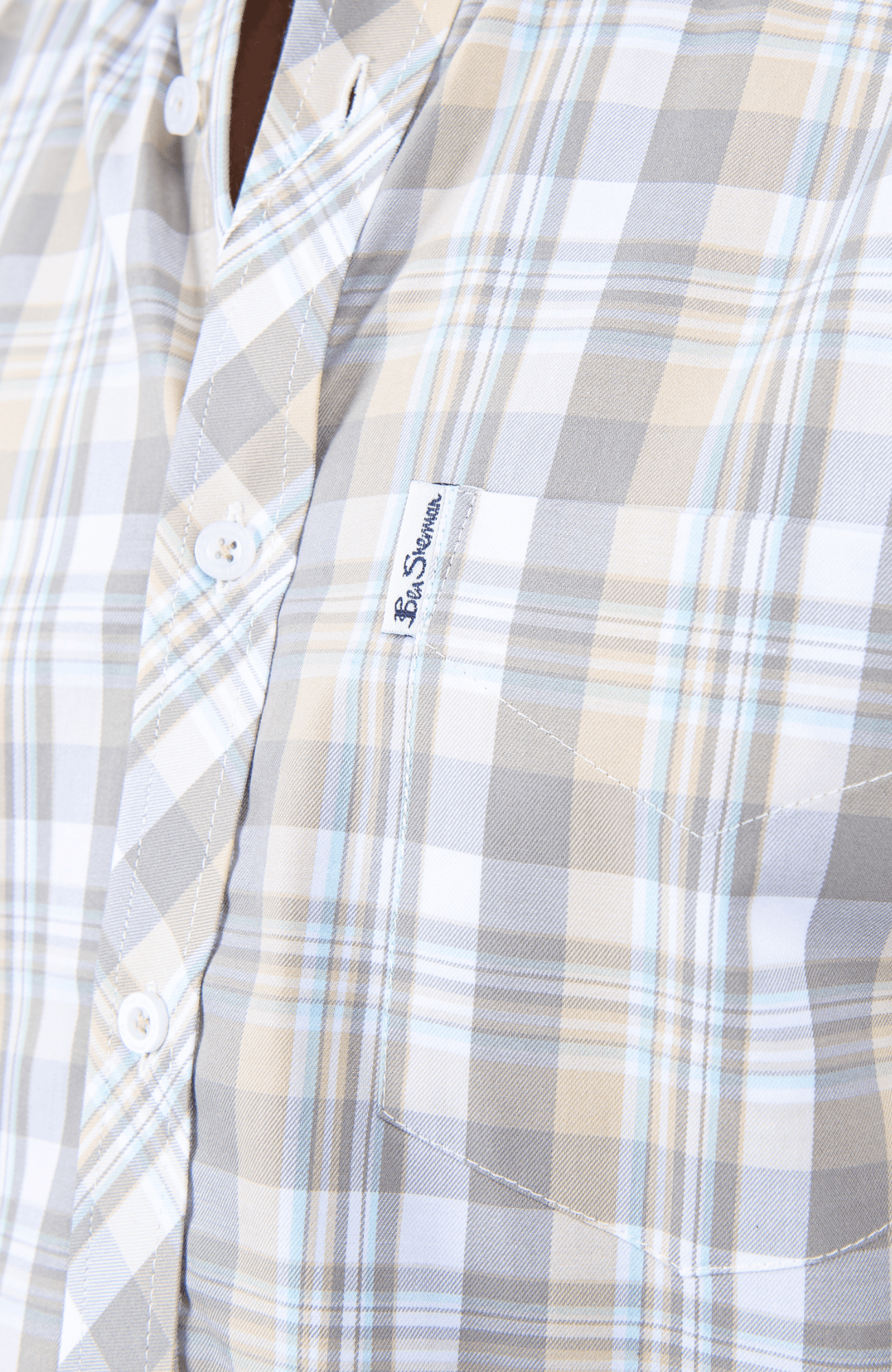 Check Short Sleeve Shirt - Beige