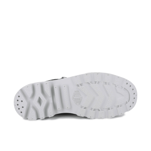 Pampa Hi Urban Layer Black boot β close-up of the iconic Pampa rubber outsole with geometric tread pattern