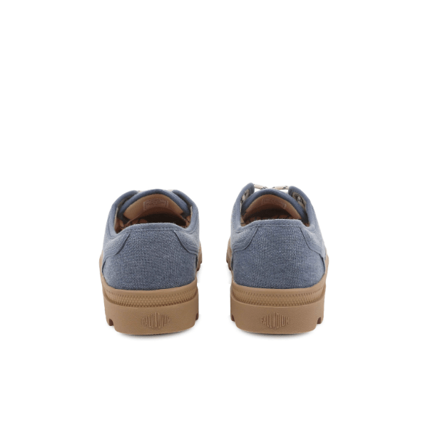 Palladium Dunelite Moc Cushion sneakers in Vintage Blue - pair back view showing heel tab detail