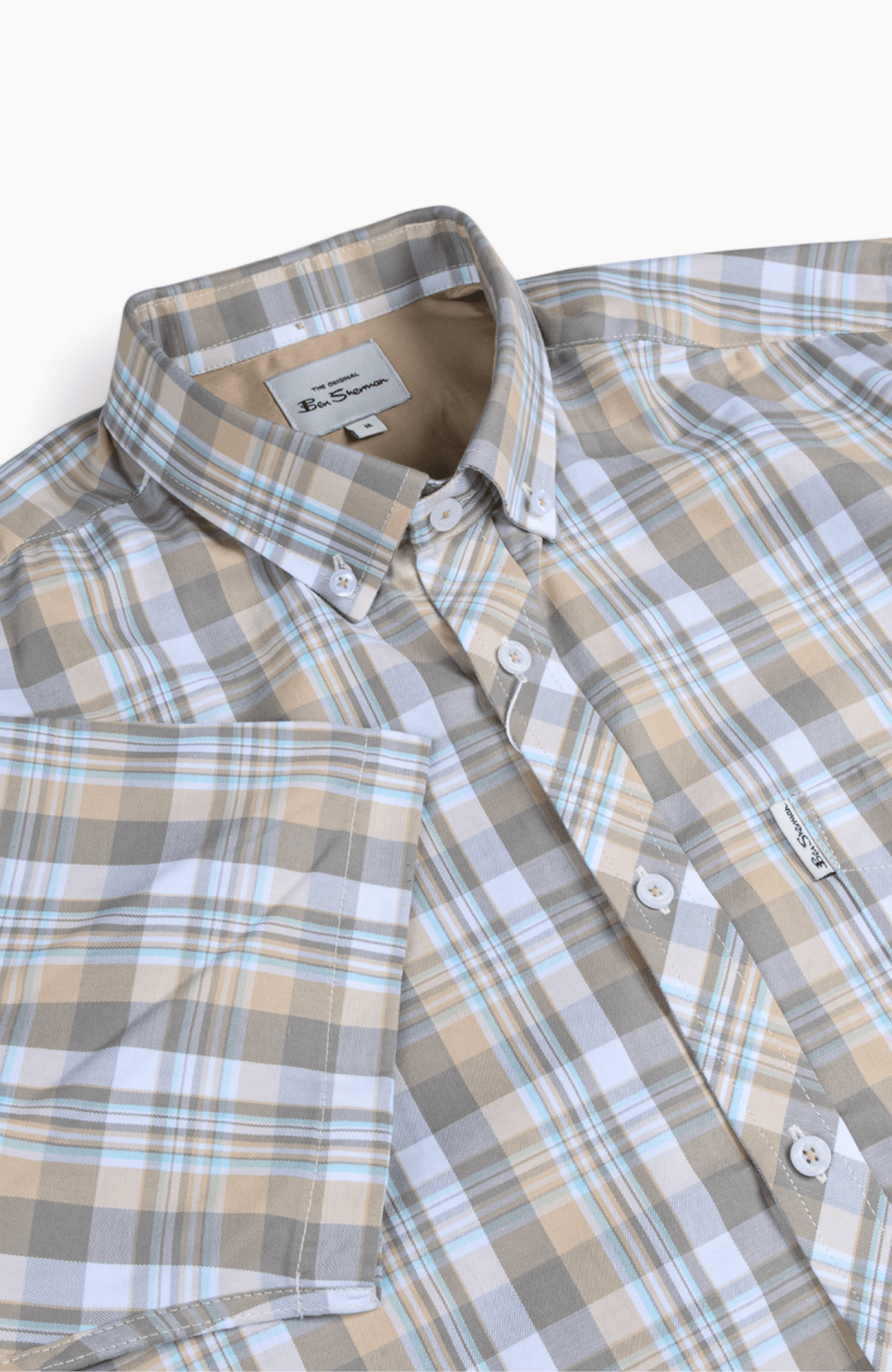 Check Short Sleeve Shirt - Beige
