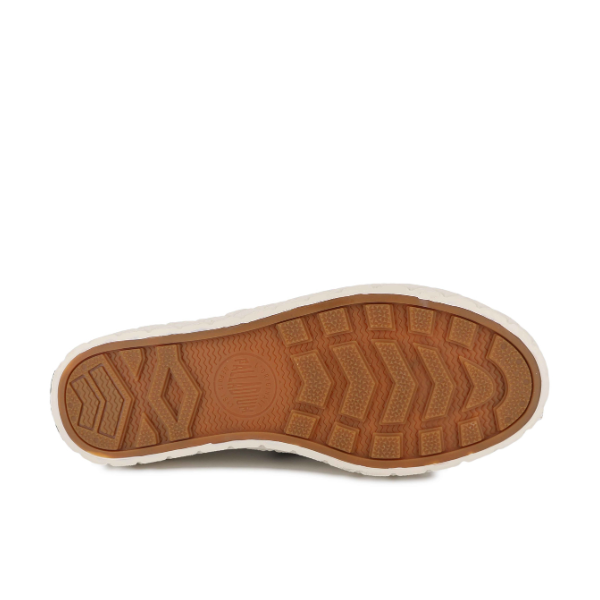 Palladium Ace Lo Mix Leather sneaker in Star White / Zebra - sole view showing tread pattern