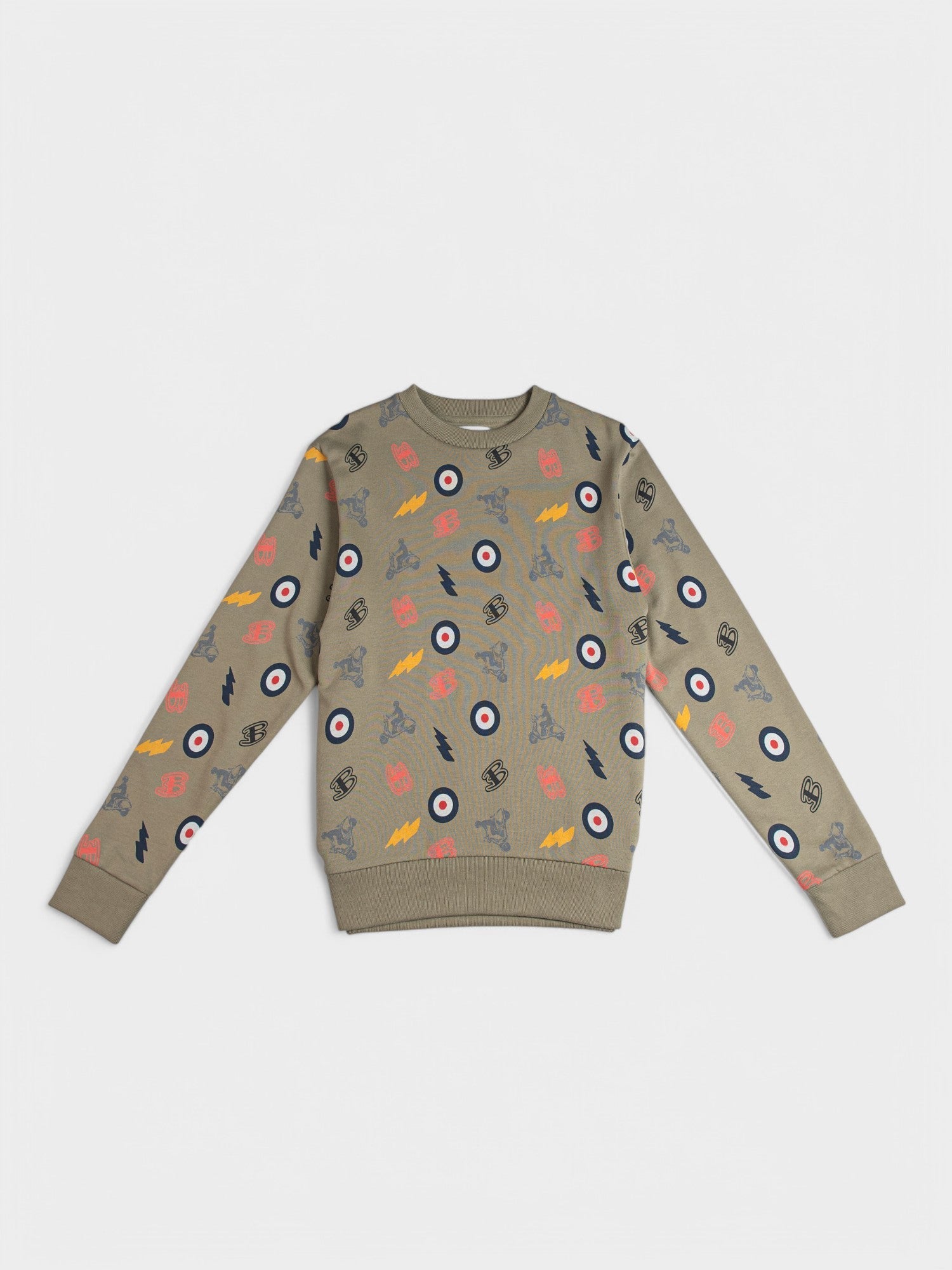 All over print crew sweater - Olive