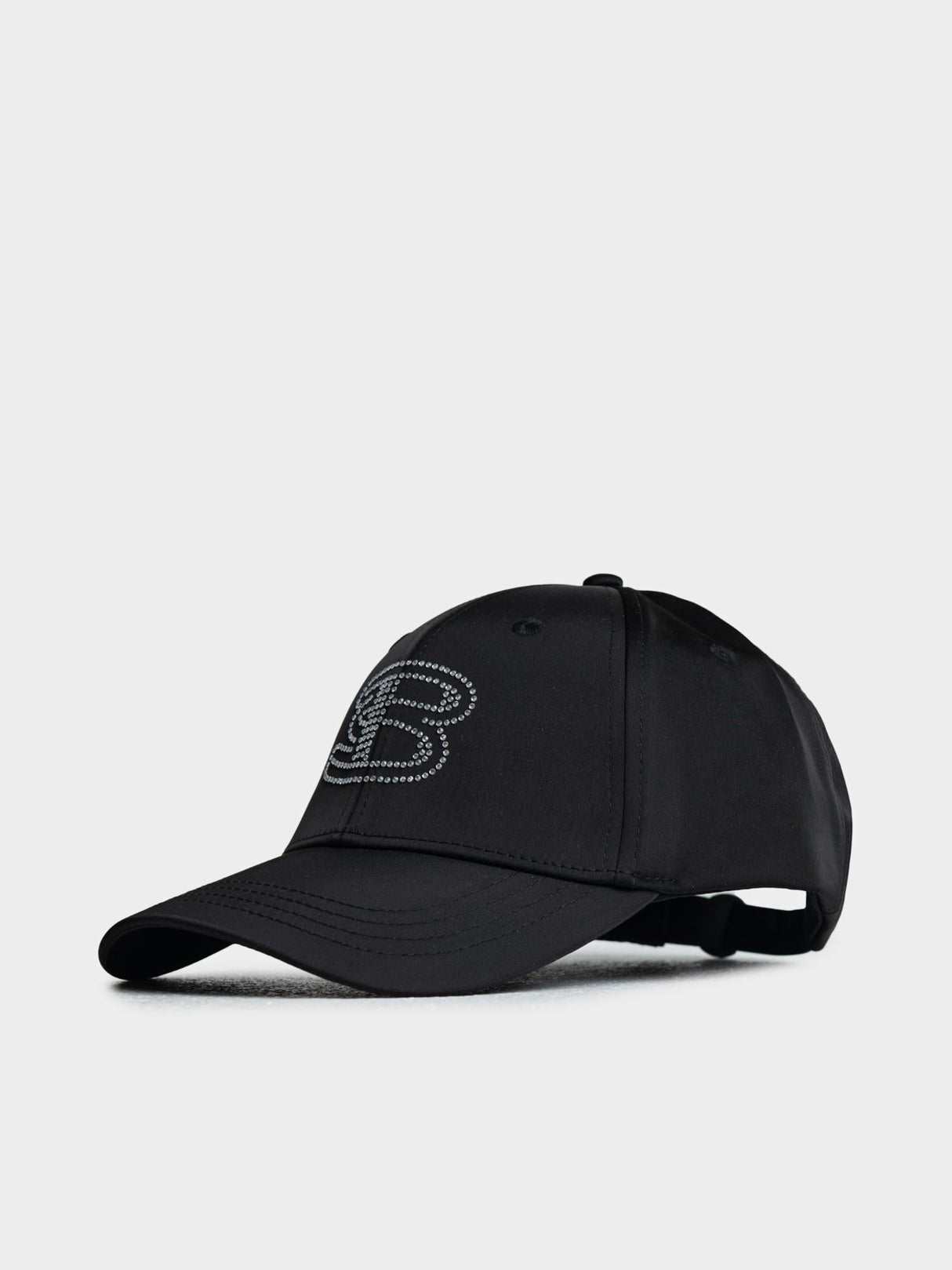 Ben Sherman B Bling Cap in Black - rhinestone logo baseball cap with adjustable back strap and embroidered detail