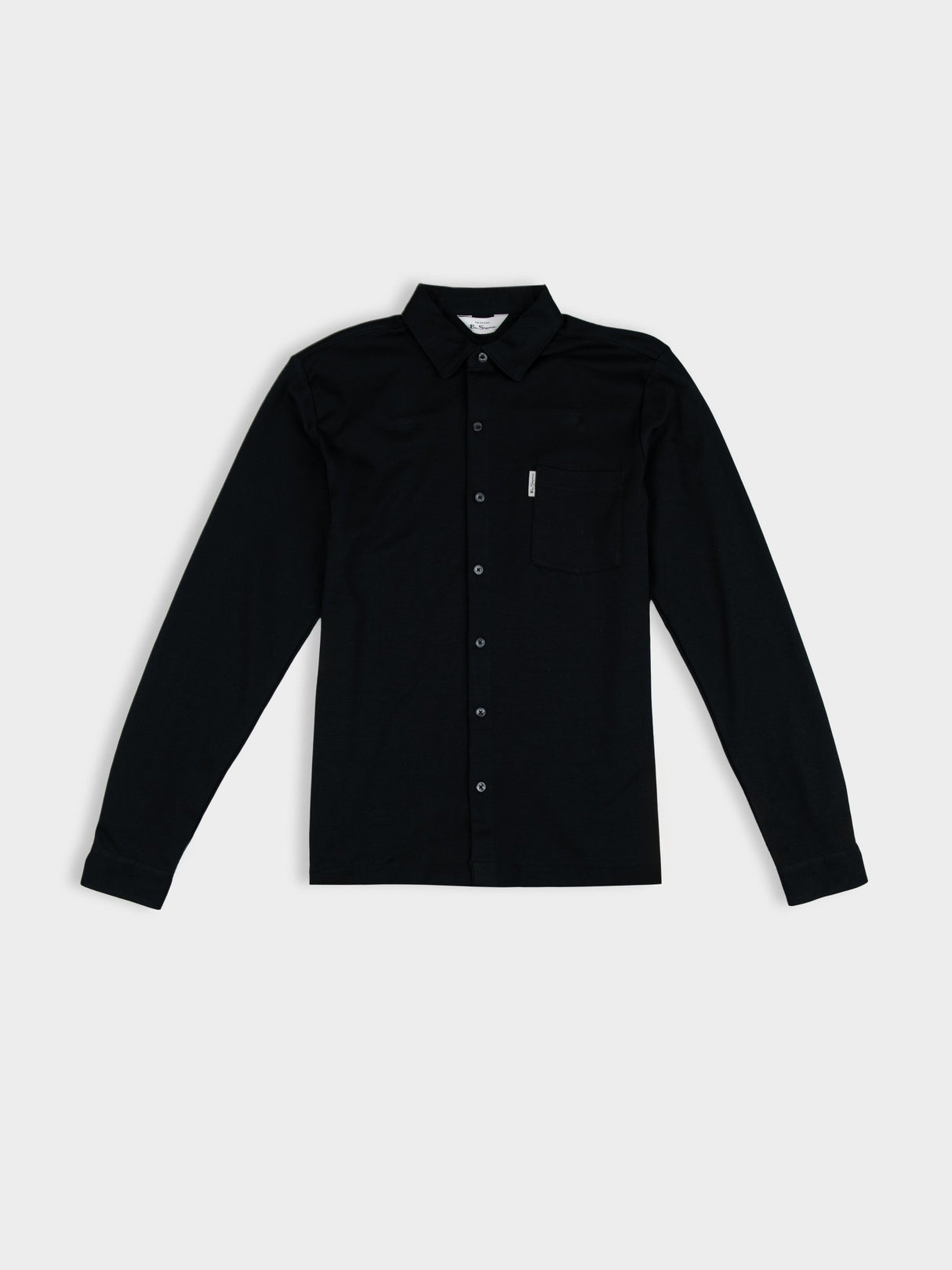 Double Knit Interlock Long Sleeve Shirt - Black