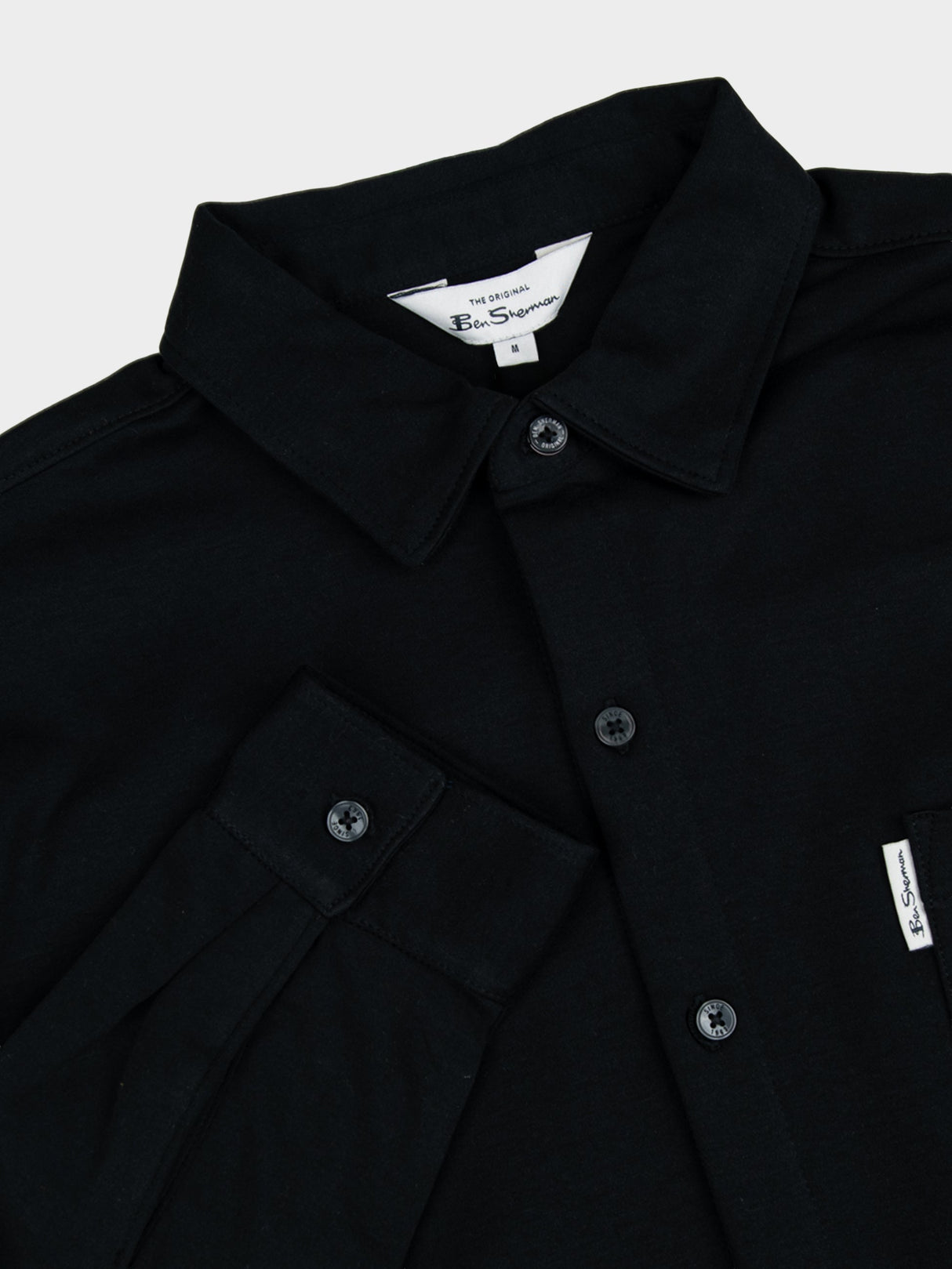 Double Knit Interlock Long Sleeve Shirt - Black