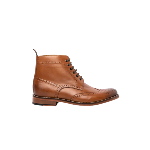 Brogue Boot (Leather) - Tan - CM1110