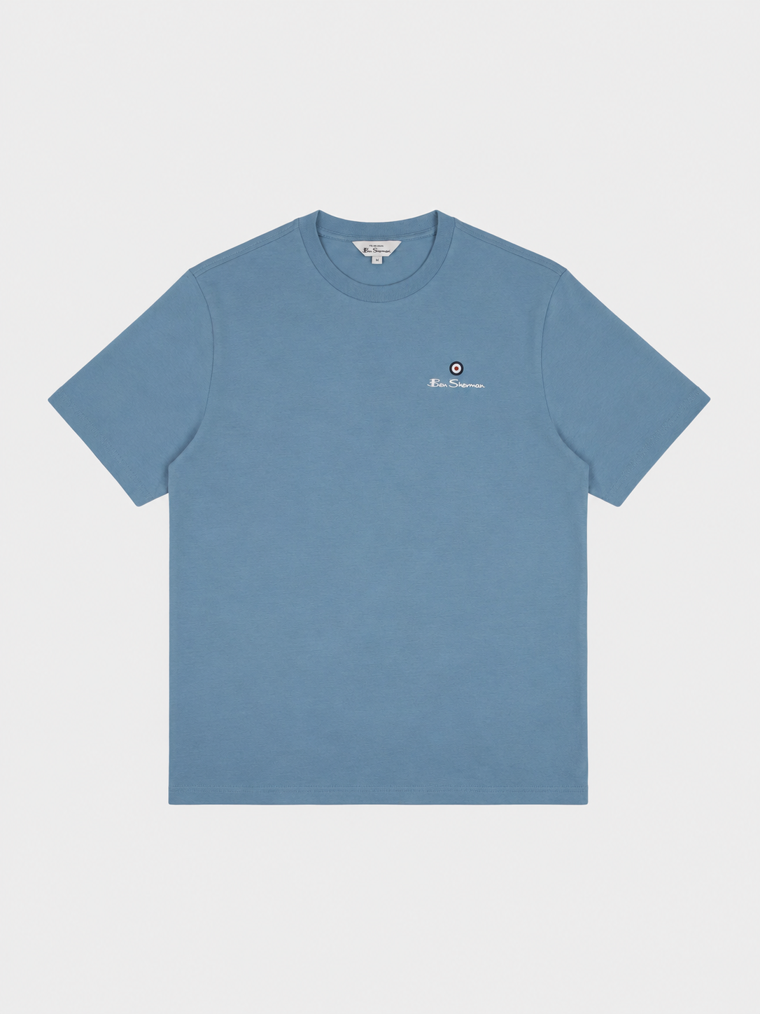 Ben Sherman Essential target print crew neck t-shirt in Cassidy blue – front view