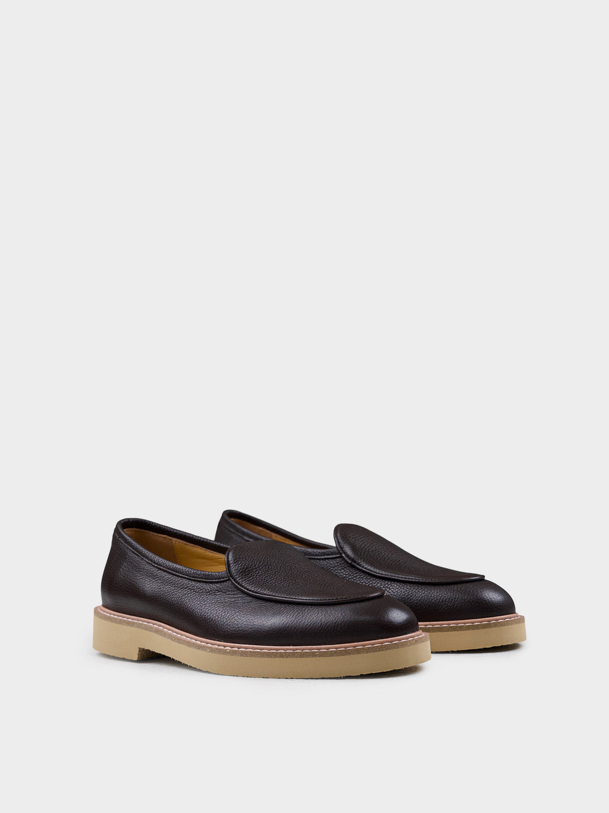 CAMDEN LEATHER SLIP ON - COFFEE