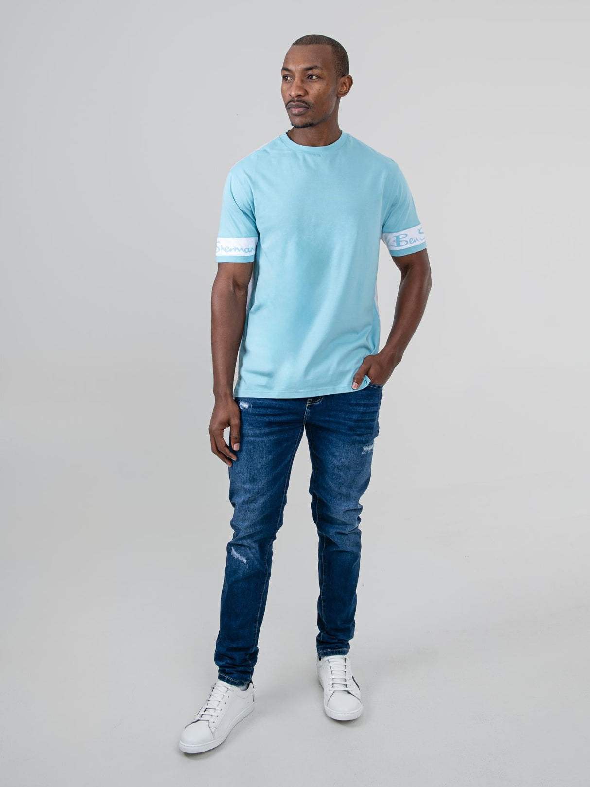 Color Block Tee - Retro Blue