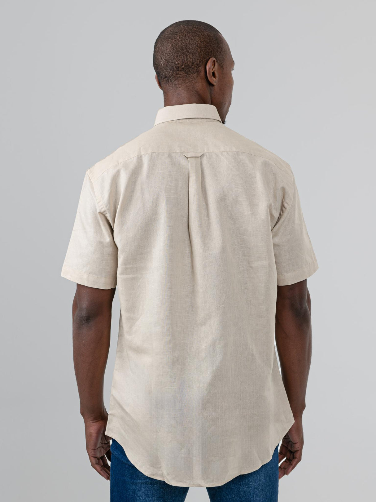 LINEN SHIRT SHORT SLEEVE - Sand