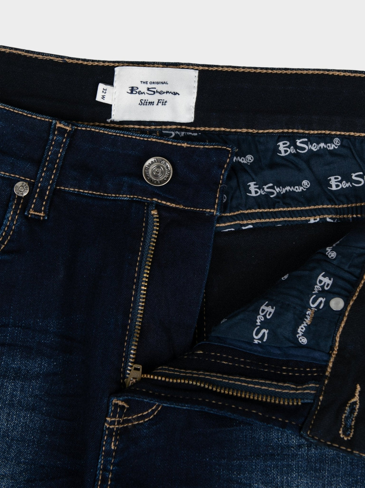 Slim Fit Enzyme Dirty Wash Denim - Dark Blue