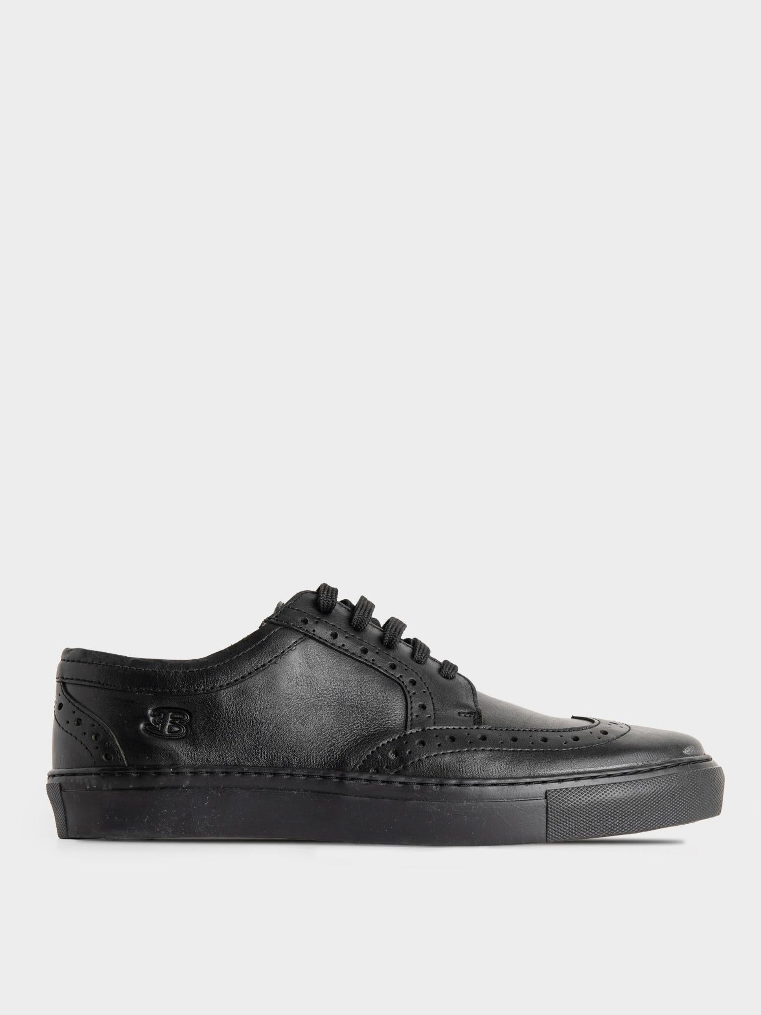 B Leather Brogue  - Black