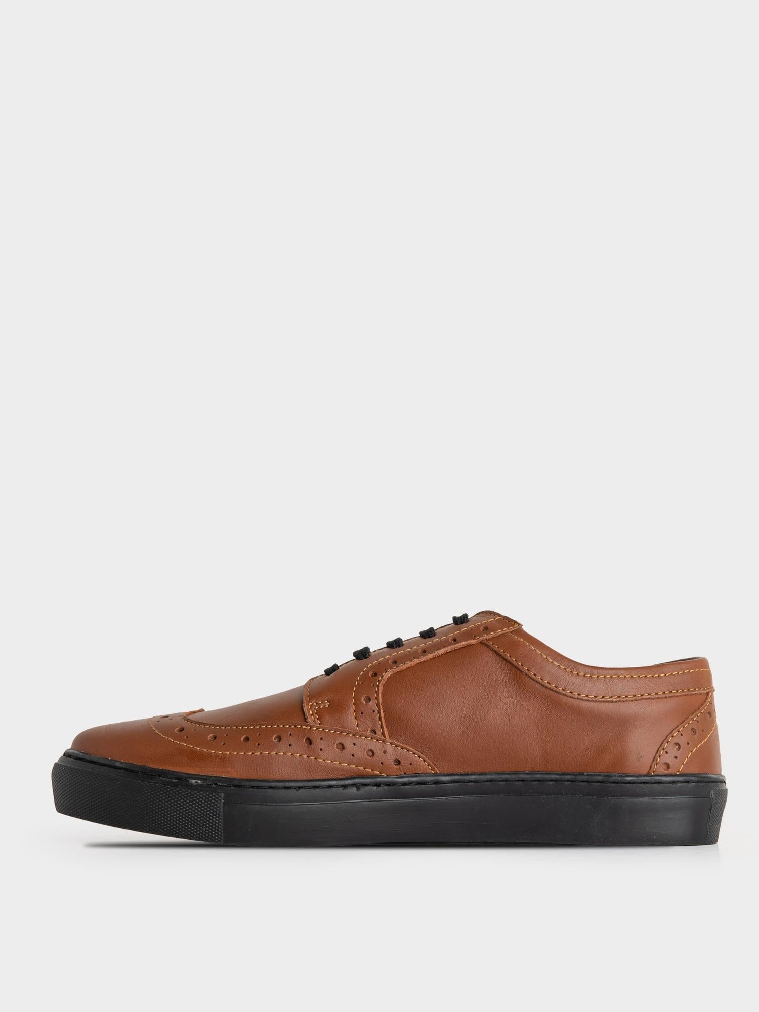 B Leather Brogue  - Tobacco