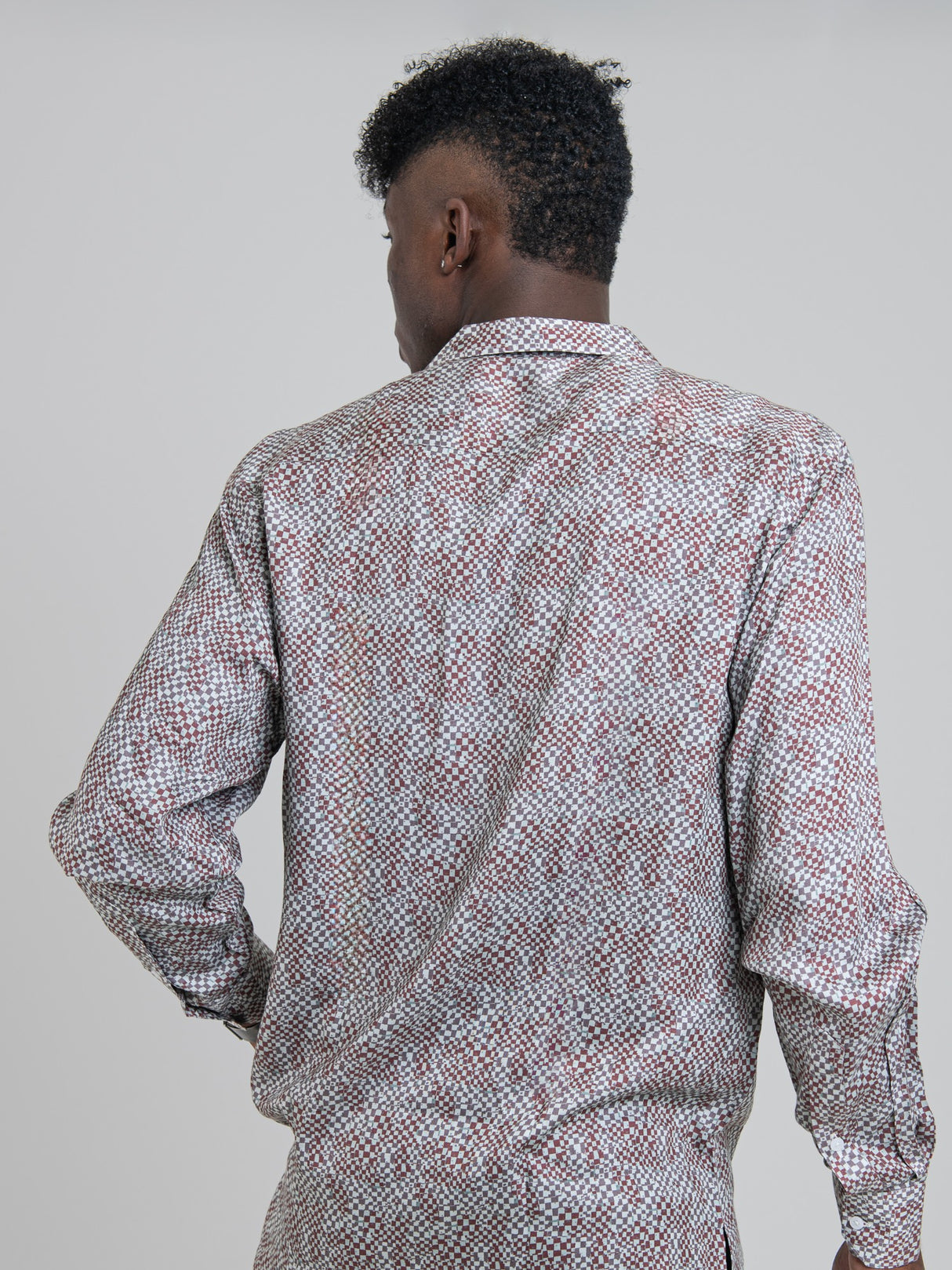 Toni Tencel Print Long Sleeve Shirt - Wine Multi