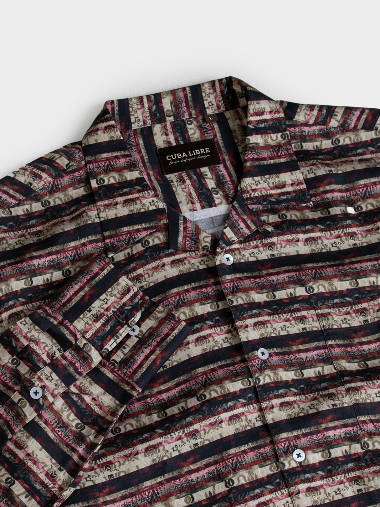 Mario Tencel Print Long Sleeve Shirt - Berry