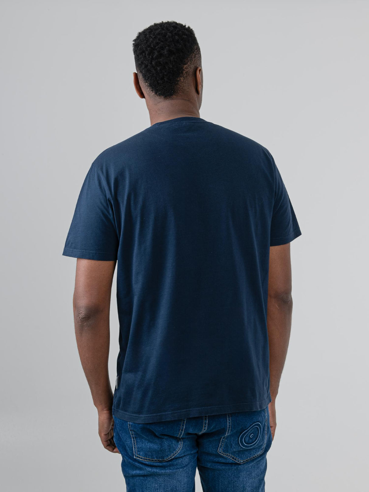 Ben Sherman Match Box T-Shirt in Navy - back view on male model