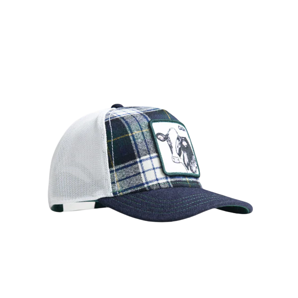 Moon Cow Plaid Trucker - Navy / Green