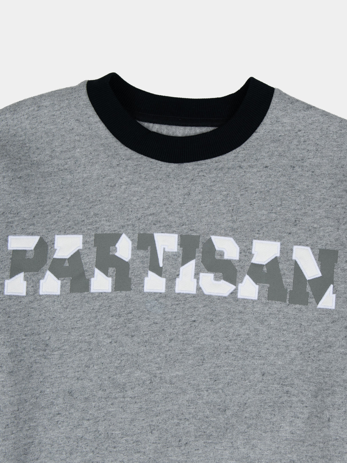 Partisan Twill Applique Crew Sweat - Mélange Grey