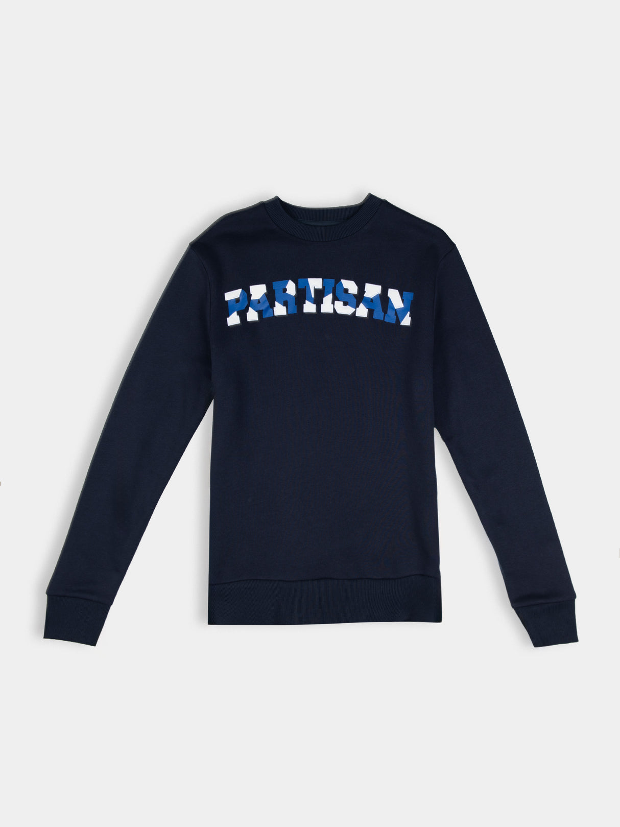 Partisan Twill Applique Crew Sweat - Navy