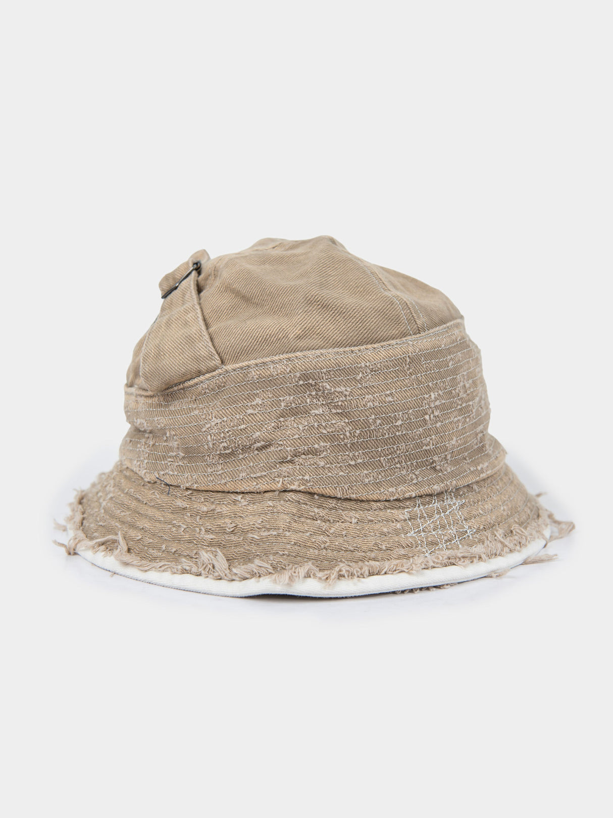 FRAYED BUCKET HAT - Stone
