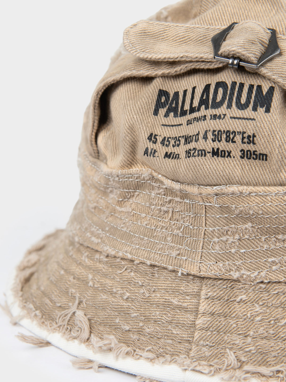 FRAYED BUCKET HAT - Stone