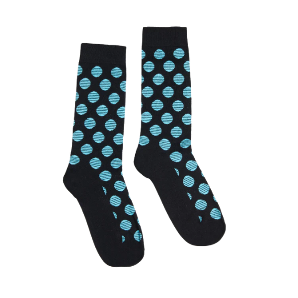 Partisan Socks - Black / Blue Dots