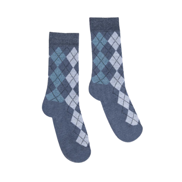 Partisan Socks - Multi Argyle Print - Blues