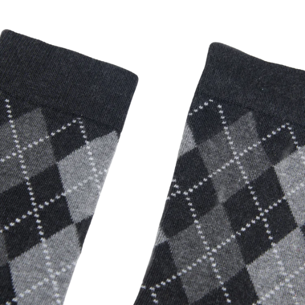 Partisan Socks - Multi Argyle Print - Charcoal Grey