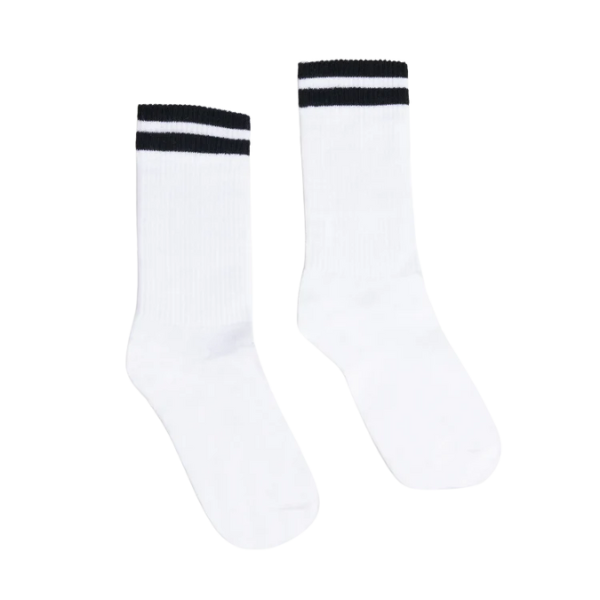 Partisan Socks - White / Black 2 Stripe
