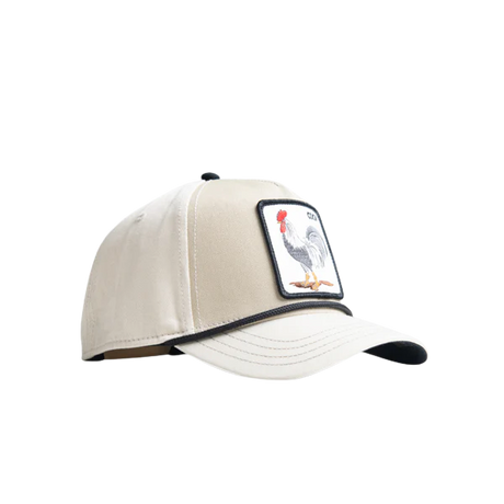 Side view of Goorin Bros Rooster 100 Khaki Trucker Cap