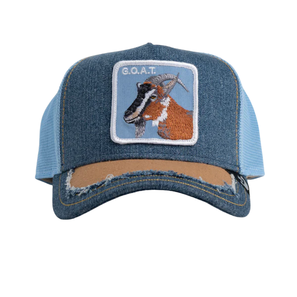 Goorin Bros Silky Goat Distressed Denim Cap