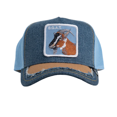 Goorin Bros Silky Goat Distressed Denim Cap