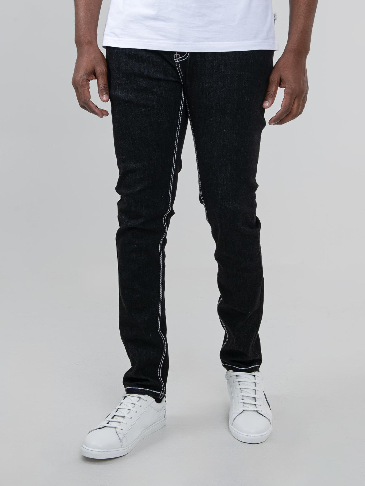 Saddle Stitch Slim Fit Denim - Black