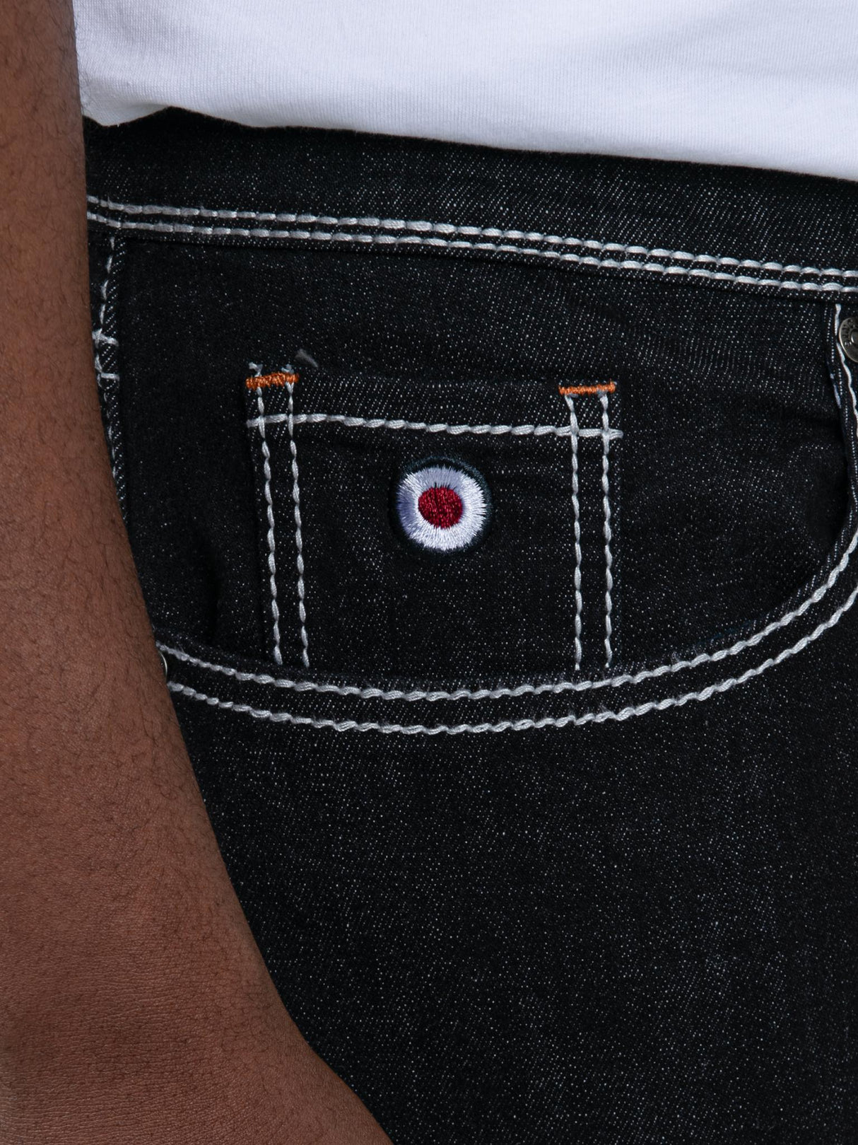 Saddle Stitch Slim Fit Denim - Black