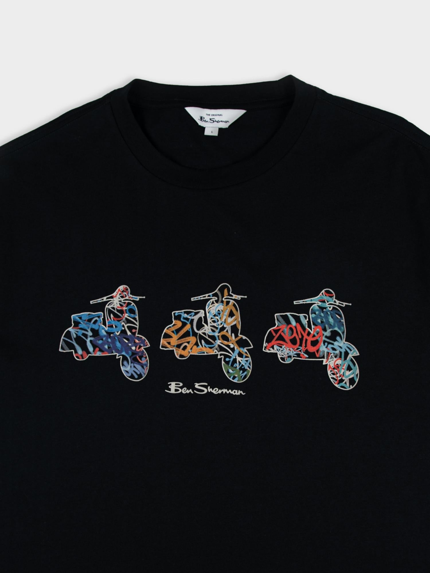 Scooter Spray Tee - Black
