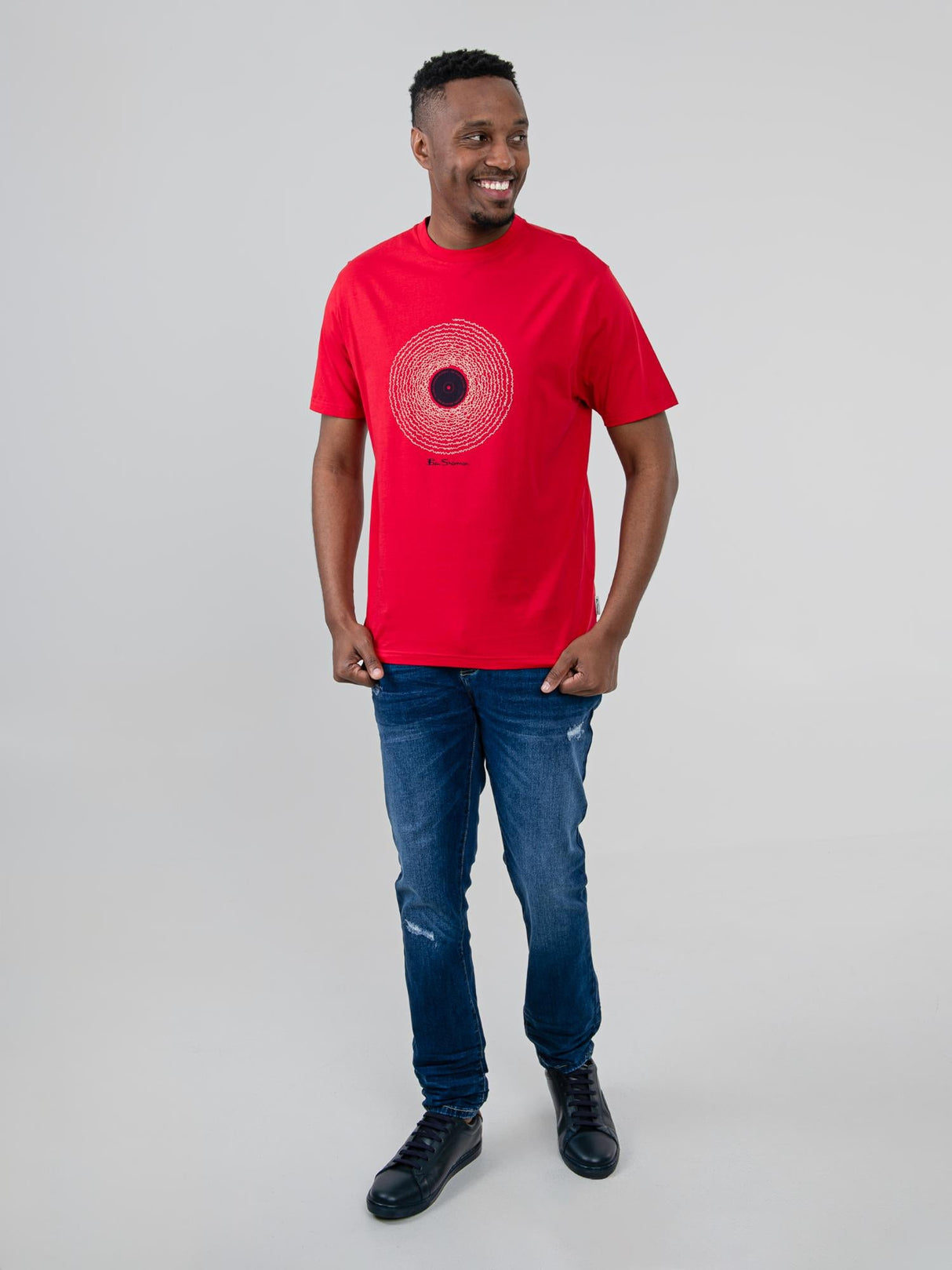 Sound Wave Record Tee - Red