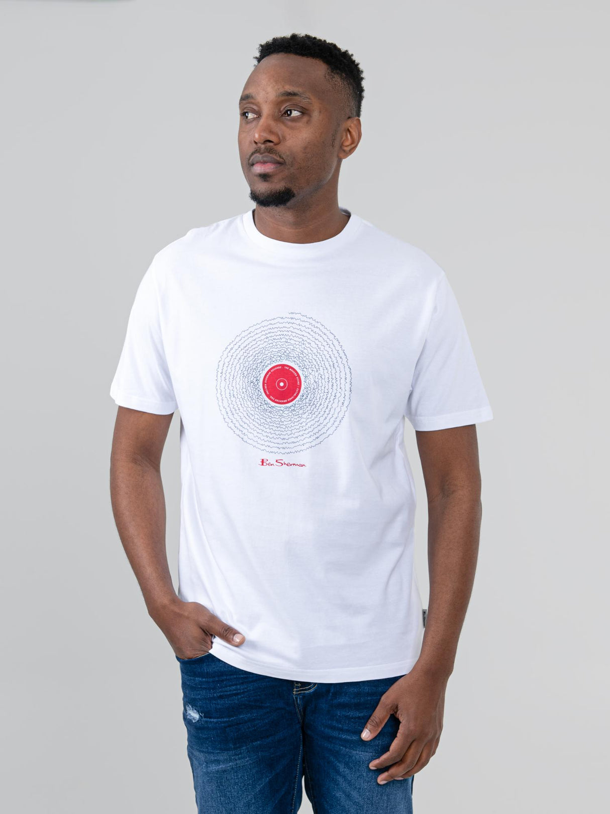 Sound Wave Record Tee - White