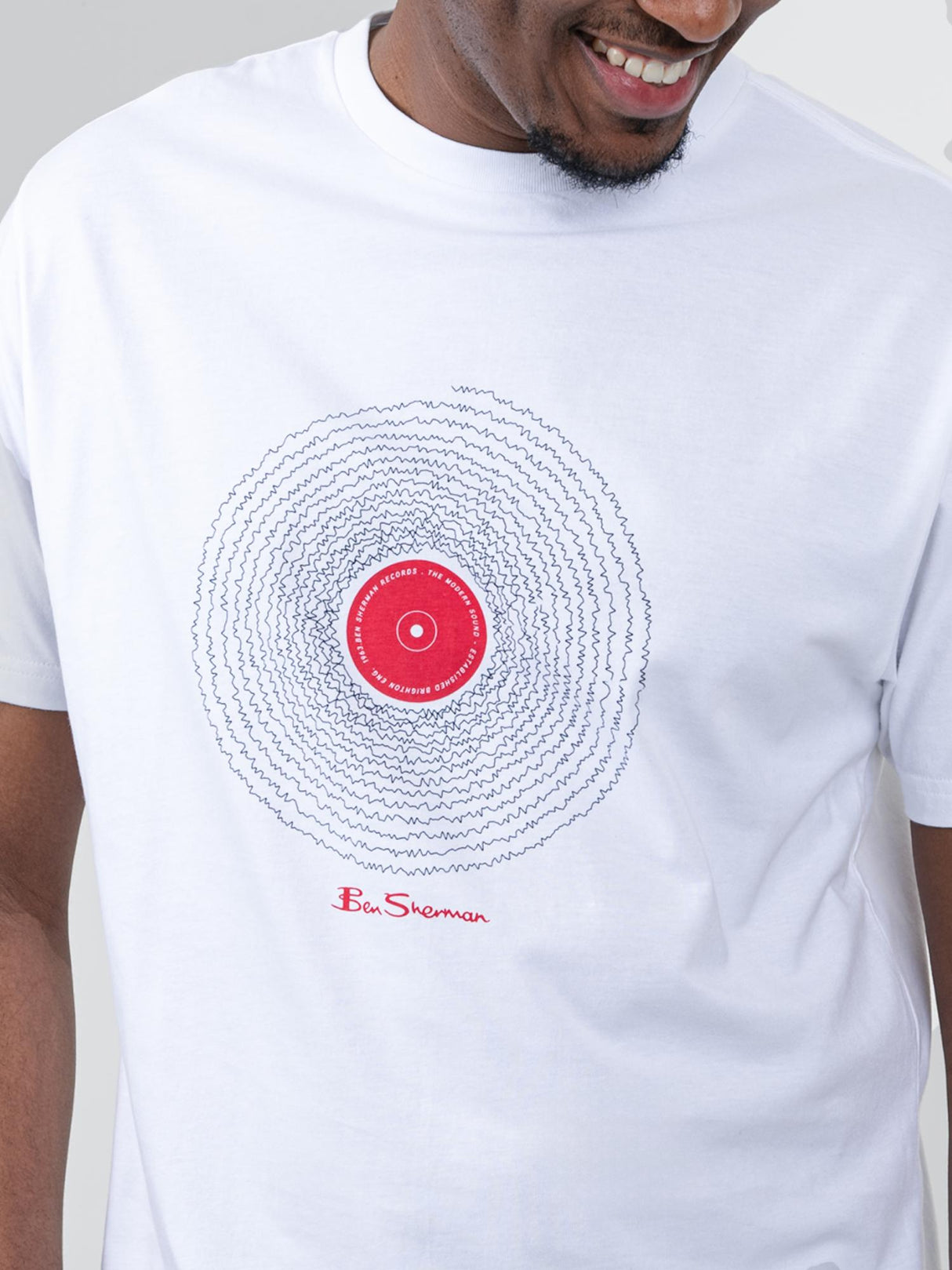 Sound Wave Record Tee - White