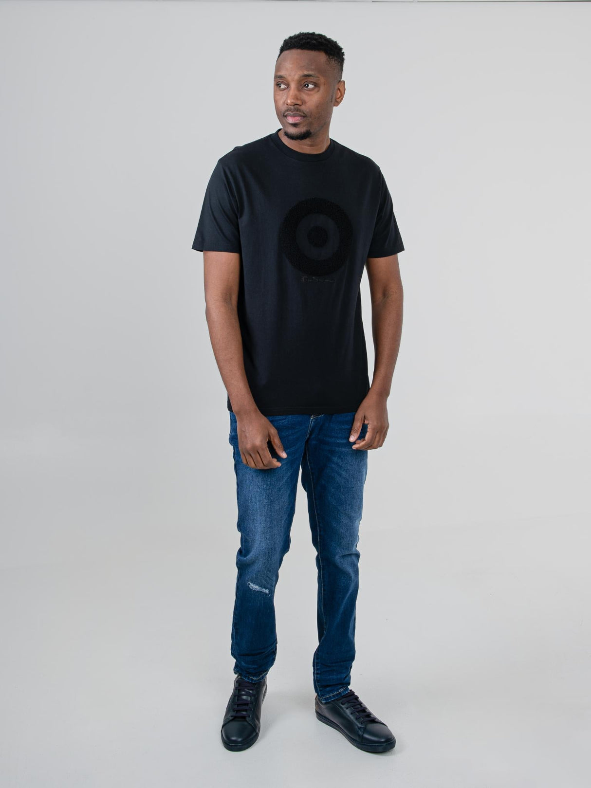 Target Towelling Applique Tee - Black