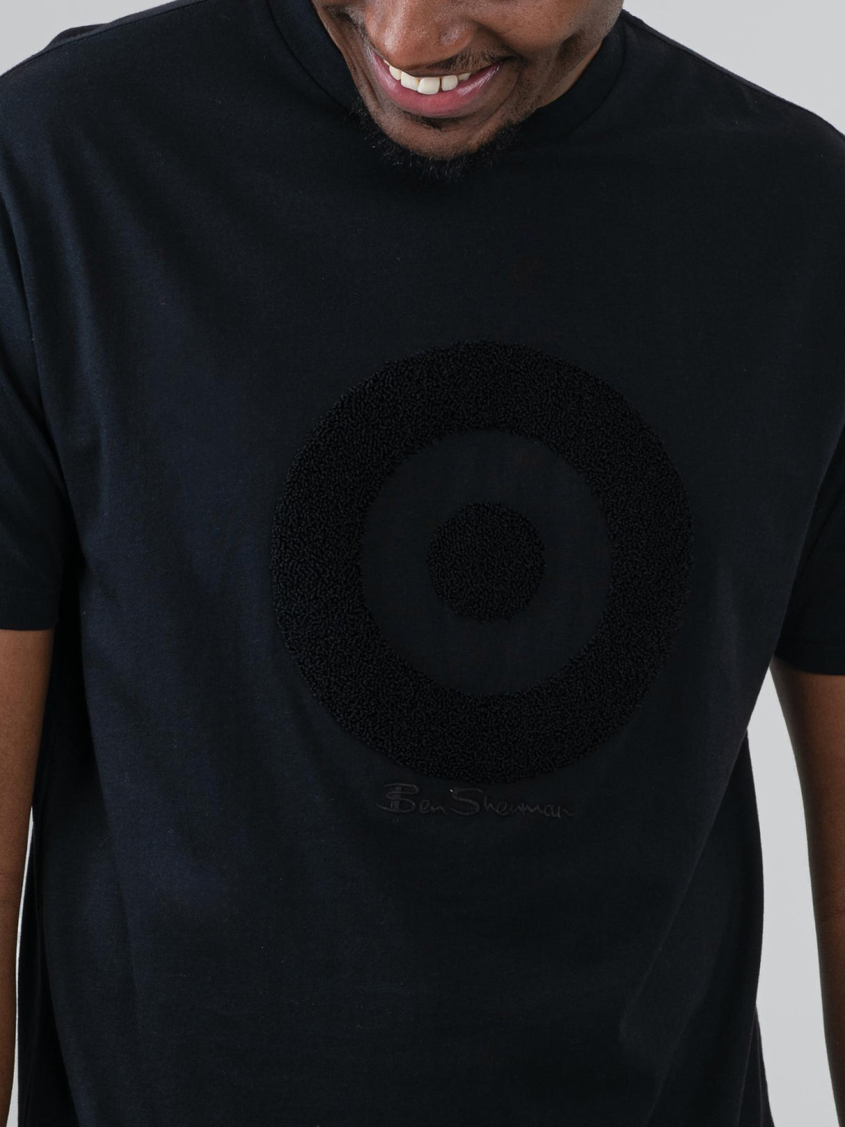 Target Towelling Applique Tee - Black