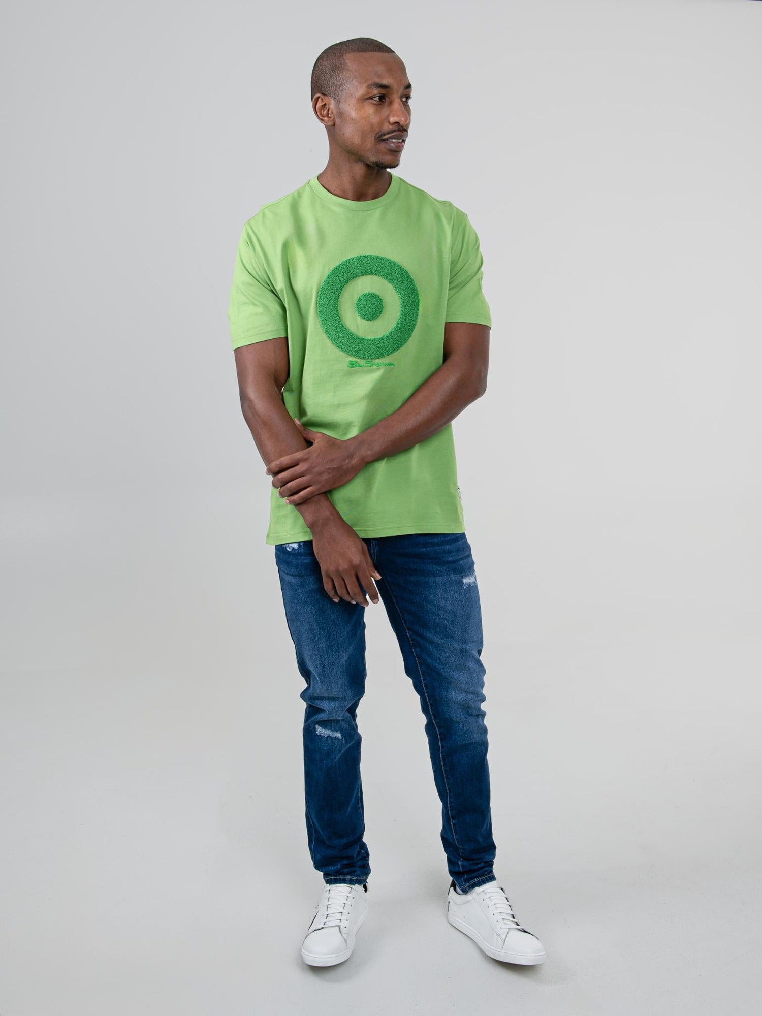 Target Towelling Applique Tee - Piquant Green