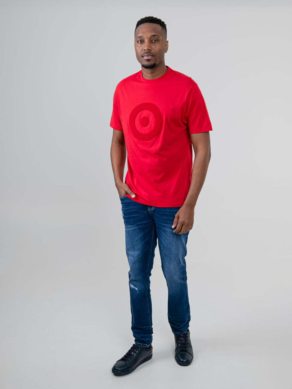 Target Towelling Applique Tee - Red