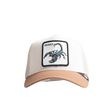 Front view Goorin Bros The Deadliest Scorpion Taupe Tan Trucker Cap