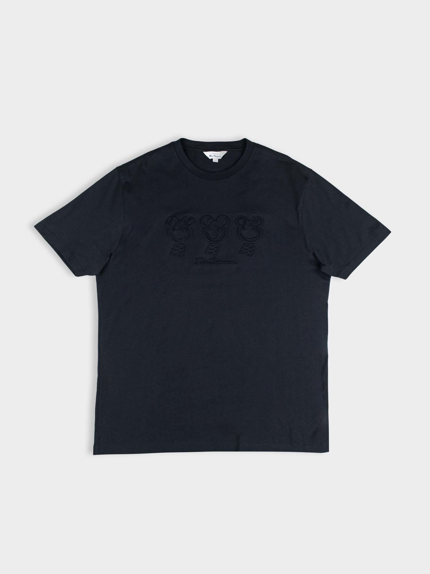 Trio Embossed Happy Bears - Black