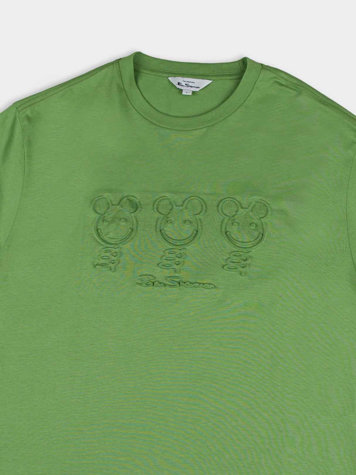 Trio Embossed Happy Bears - Piquant Green