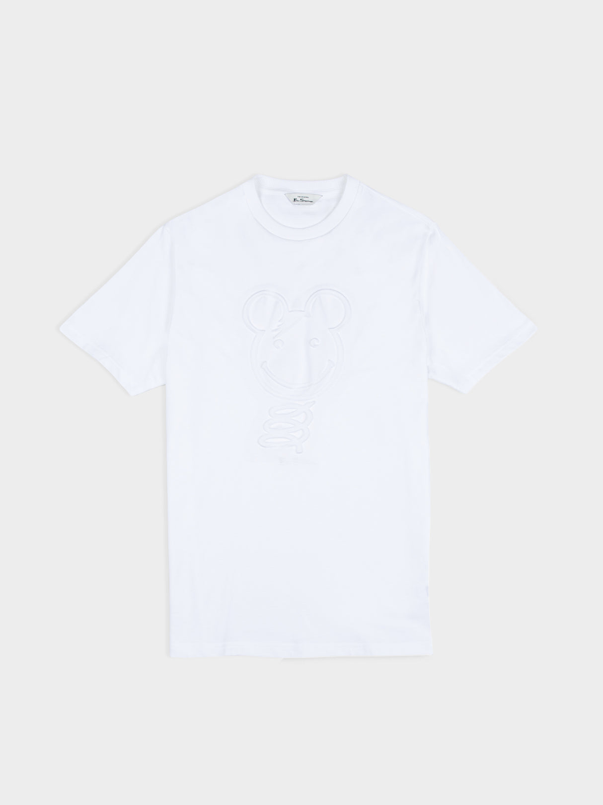 3D EMBOSSED BEAR 260G TEE SHIRT -WHITE